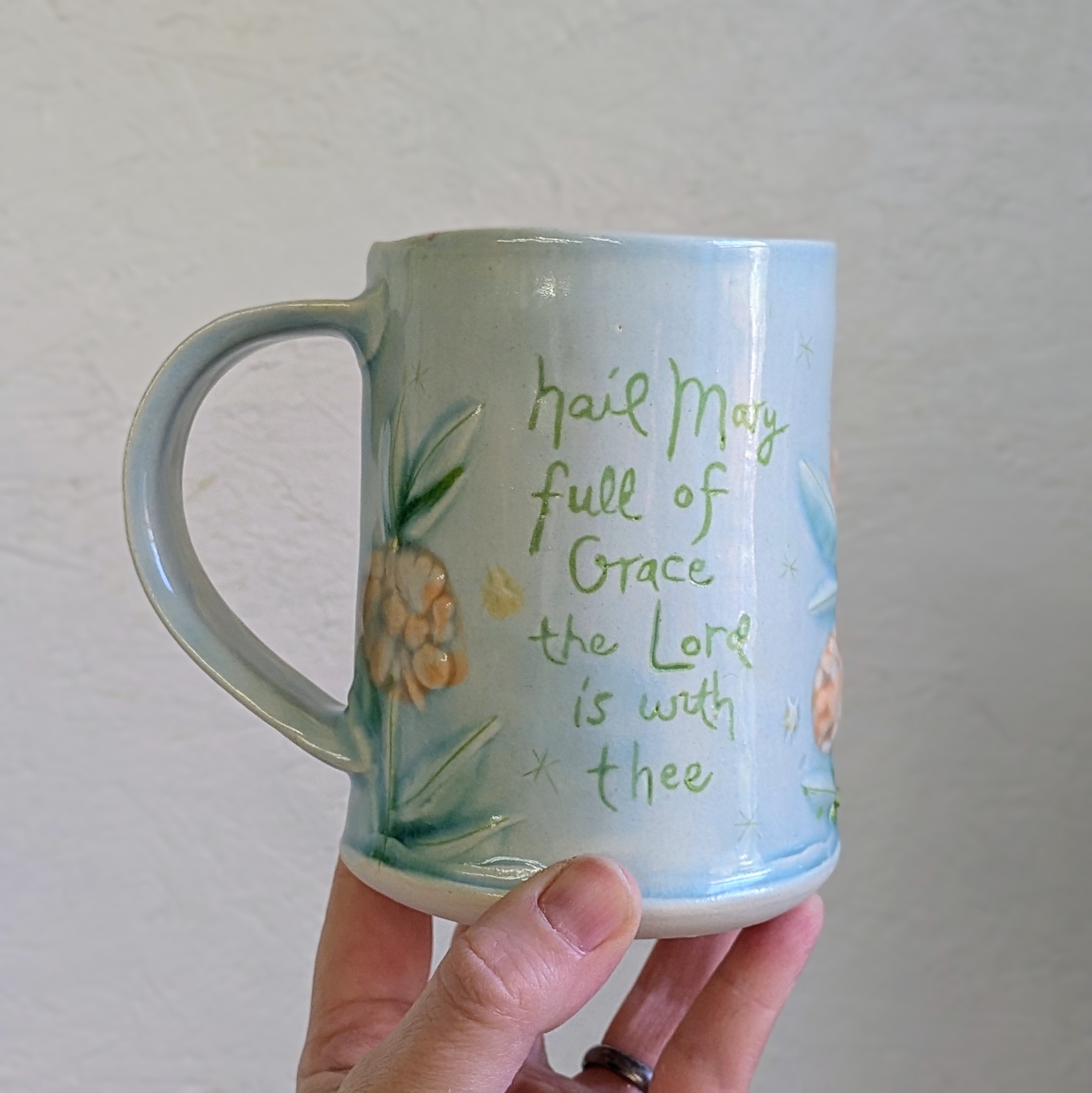Marigold Mug Back with Hail Mary